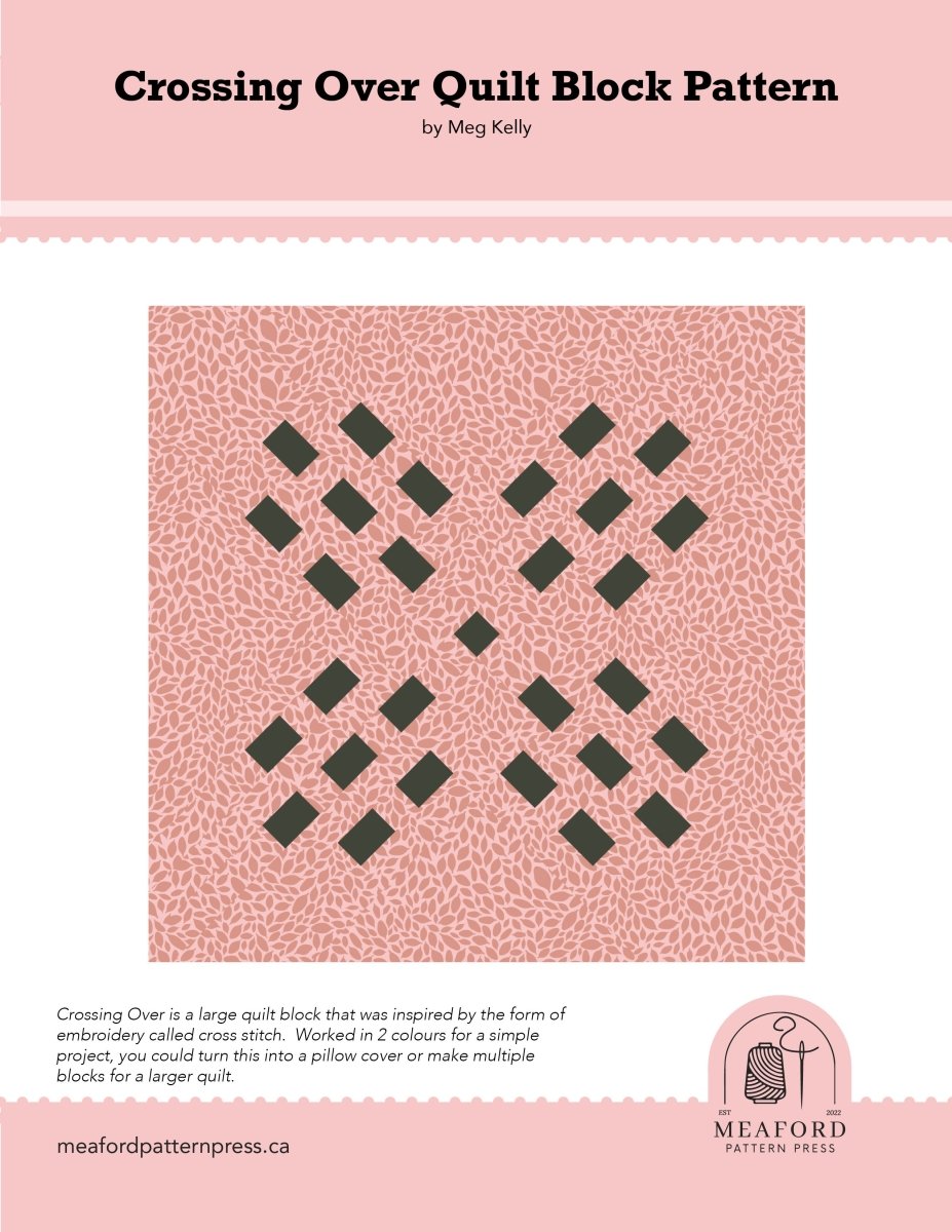 Crossing Over Quilt Block Pattern - pdf