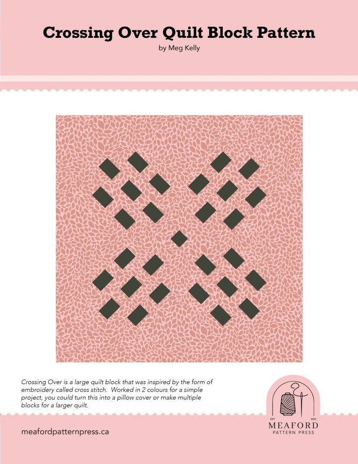 Crossing Over Quilt Block Pattern - pdf