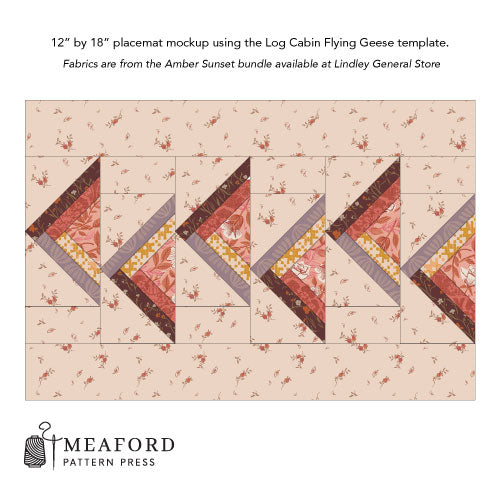 Use this Flying Geese FPP Template to make placemats or table runners