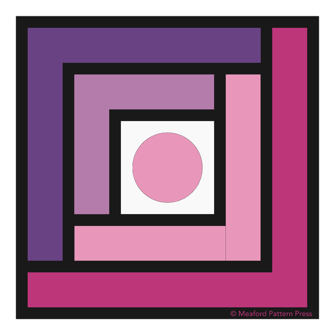 Frank's Cabin Quilt Block Sticker - 3" sticker
