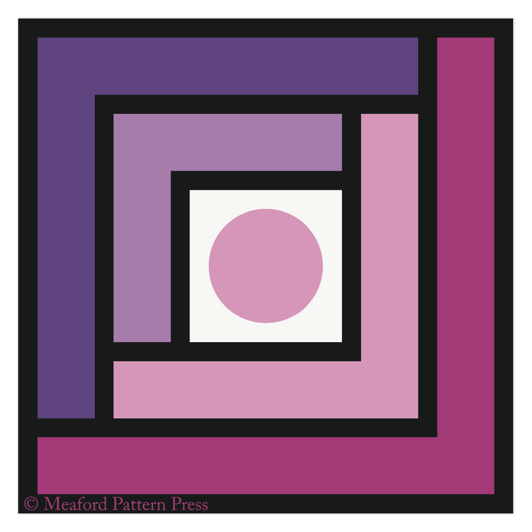 Frank's Cabin Quilt Block Sticker - 3" sticker - Meaford Pattern Press
