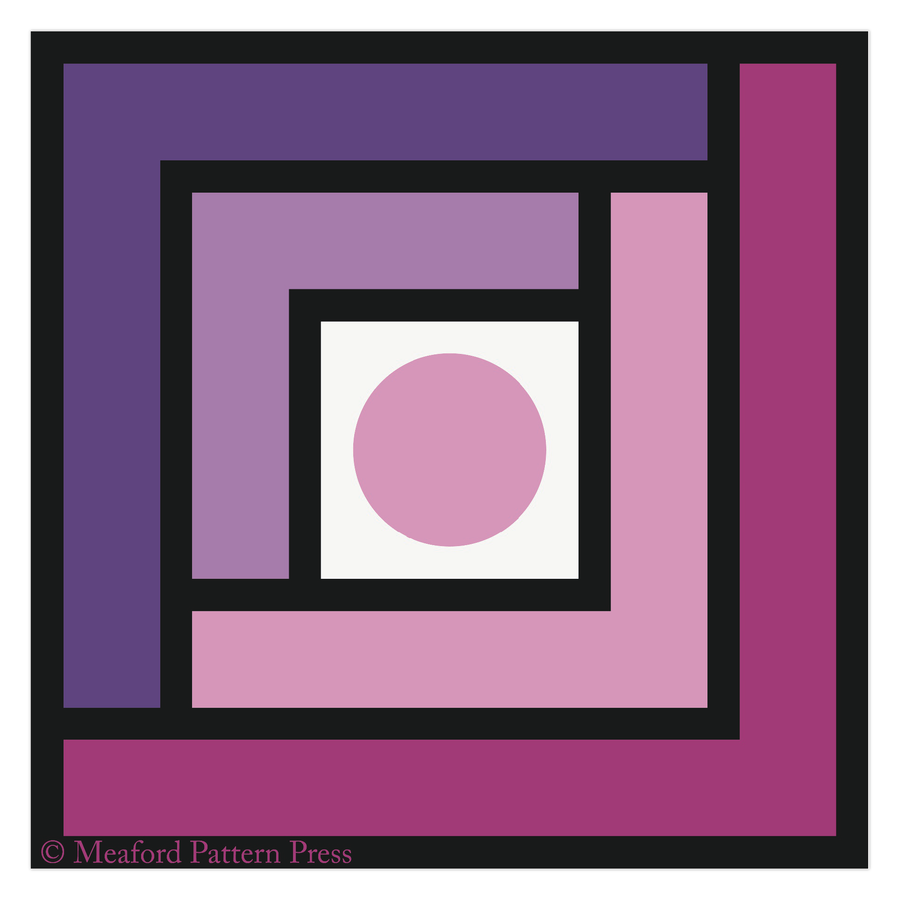 Frank's Cabin Quilt Block Sticker - 3" sticker - Meaford Pattern Press