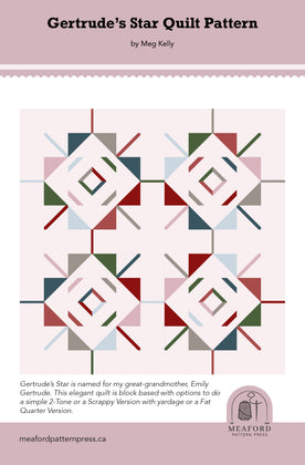 Gertrude's Star Quilt Pattern - printed