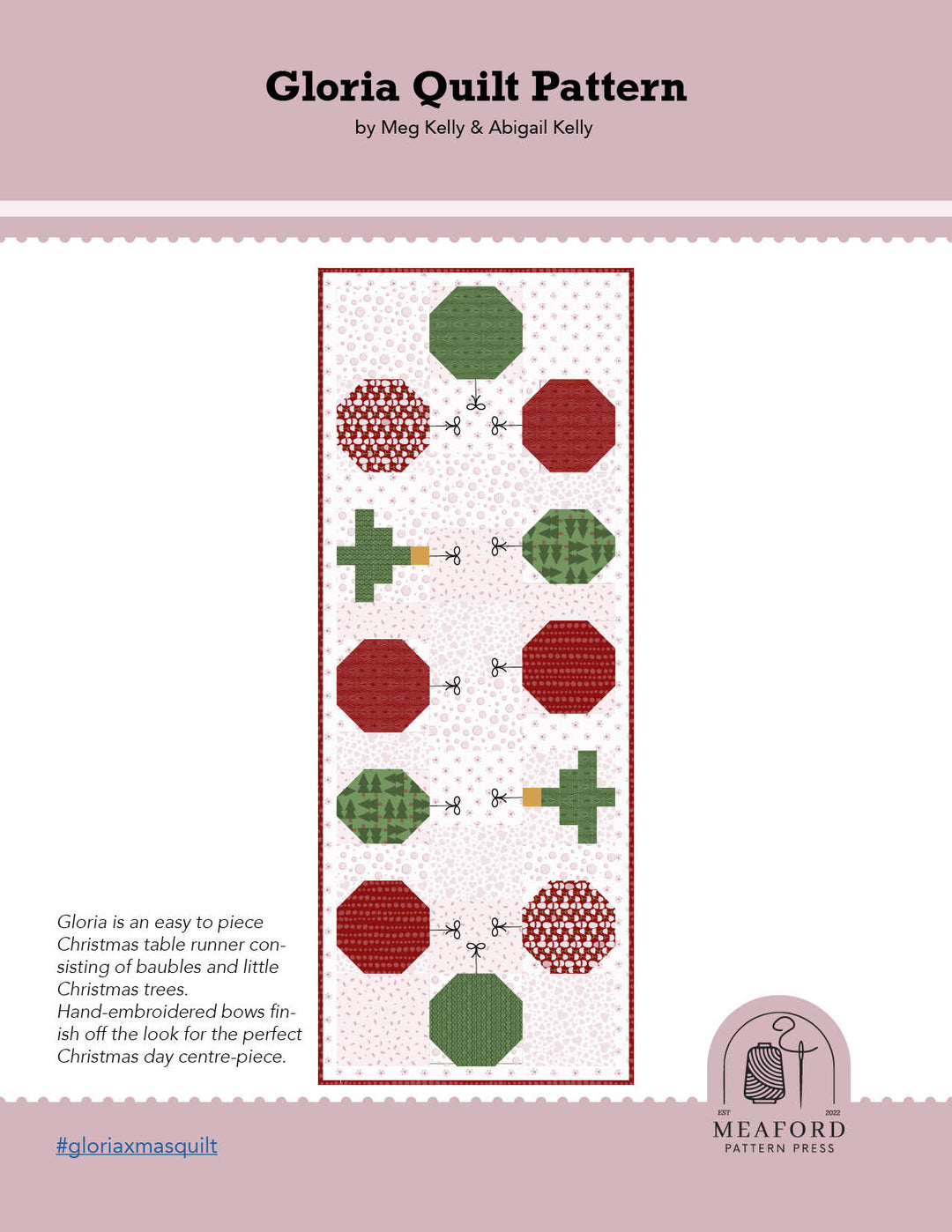 Gloria Table Runner Quilt Pattern - pdf