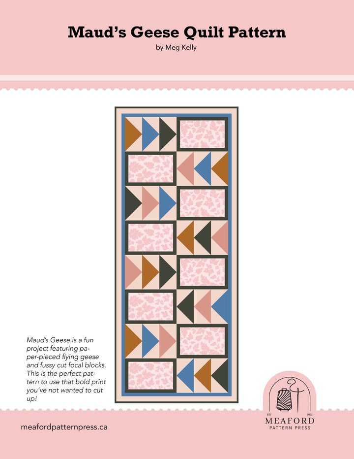 Maud's Geese quilt pattern cover