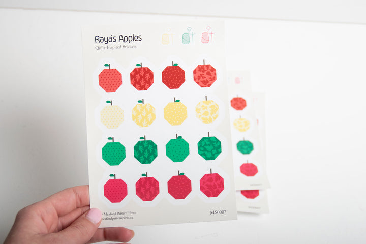 Raya's Apples Quilt-Inspired Sticker Sheet - 16 Stickers
